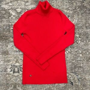 Lauren Ralph Lauren red ribbed turtleneck sweater medium